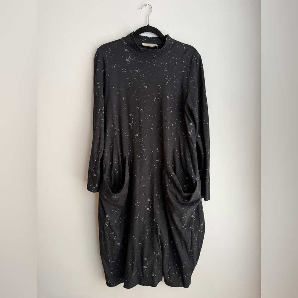 Black Speckled Long Sleeve Women’s Dress - Picture 3 of 5
